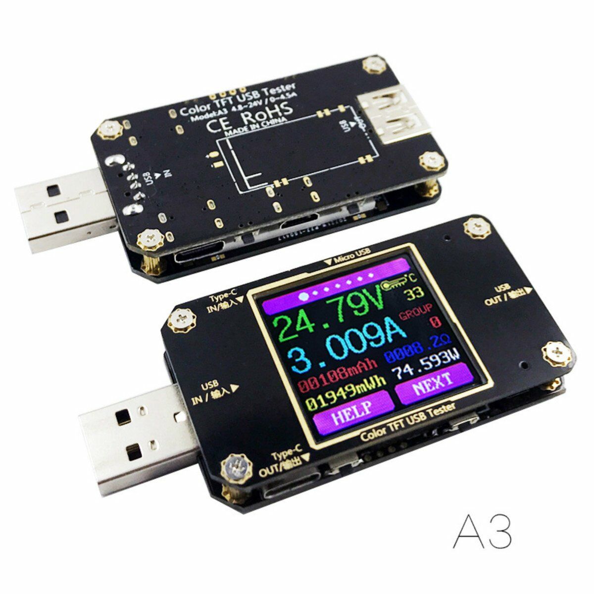 Wireless bluetooth online TFT Color Type-C & USB Tester - Image 3