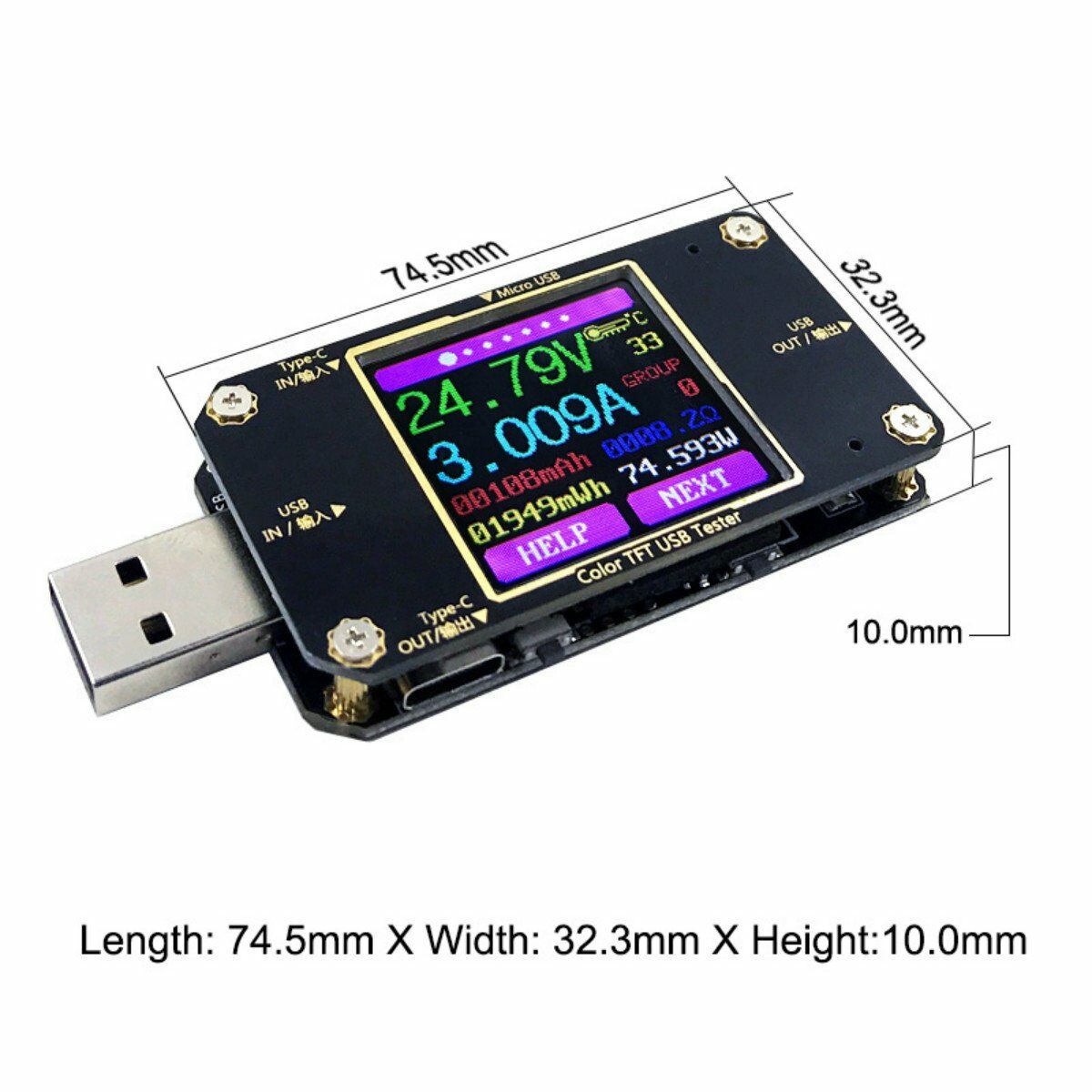 Wireless bluetooth online TFT Color Type-C & USB Tester - Image 6