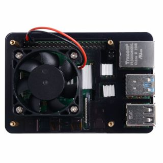 Black Case with Single Fan (Support Pi 4B) - Image 2