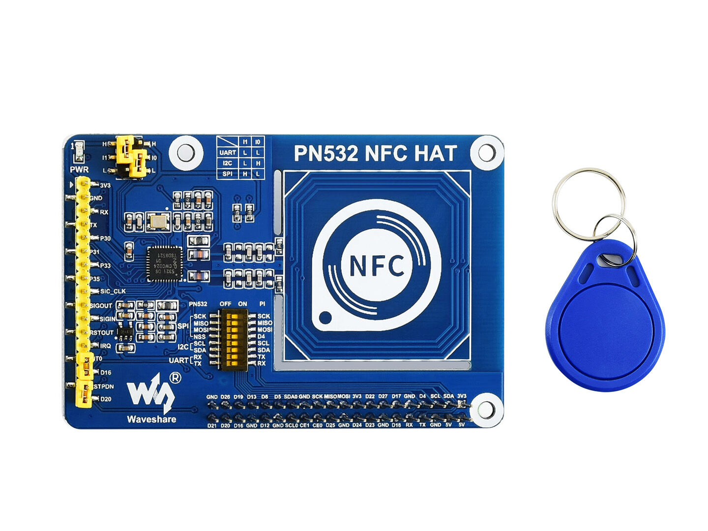 PN532 NFC HAT for Raspberry Pi, Arduino, and STM32, I2C / SPI / UART - Image 4
