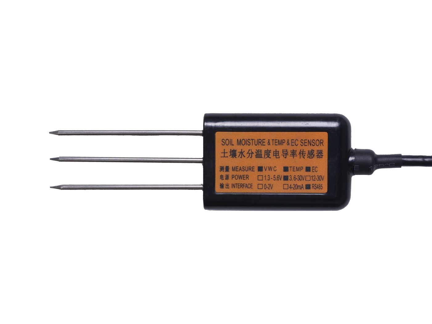 Industrial Soil Moisture & Temperature & EC Sensor MODBUS-RTU RS485 (S-Soil MTEC-02B), with waterproof aviation connector - Image 4
