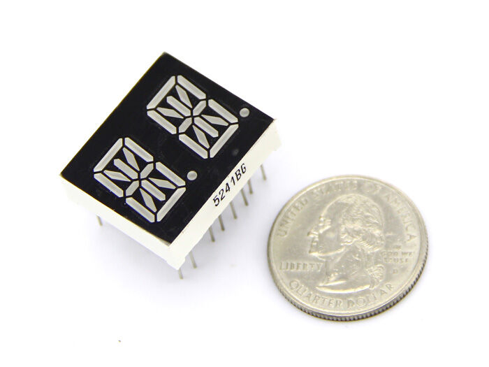Dual Alphanumeric 14 Segment LED - Yellow Green 0.54" - Image 3