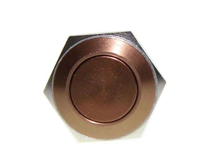 16mm Anti-vandal Metal Push Button - Chocolate Brow - Image 2