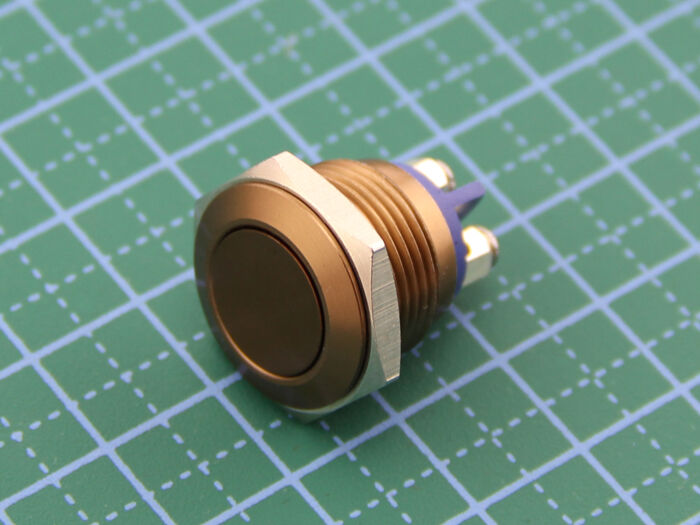 16mm Anti-vandal Metal Push Button - Chocolate Brow - Image 4