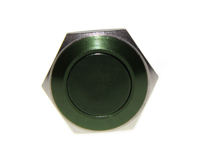 16mm Anti-vandal Metal Push Button - Dark Green - Image 2
