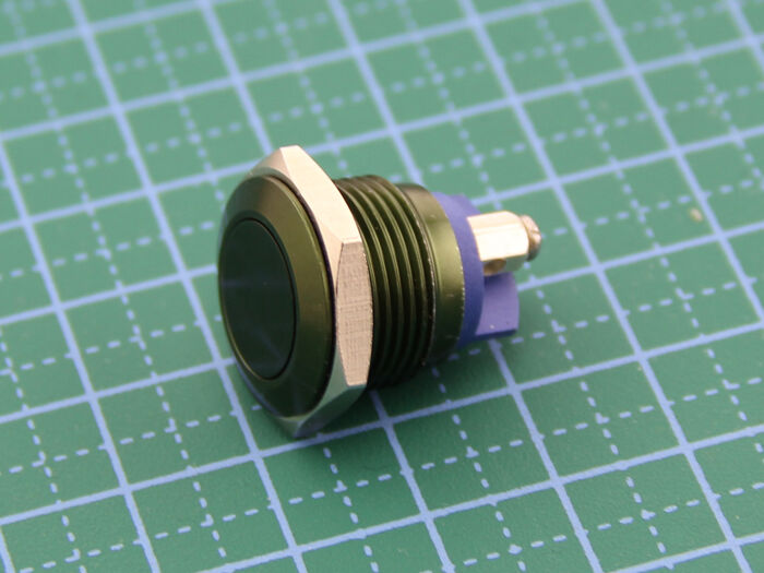 16mm Anti-vandal Metal Push Button - Dark Green - Image 4