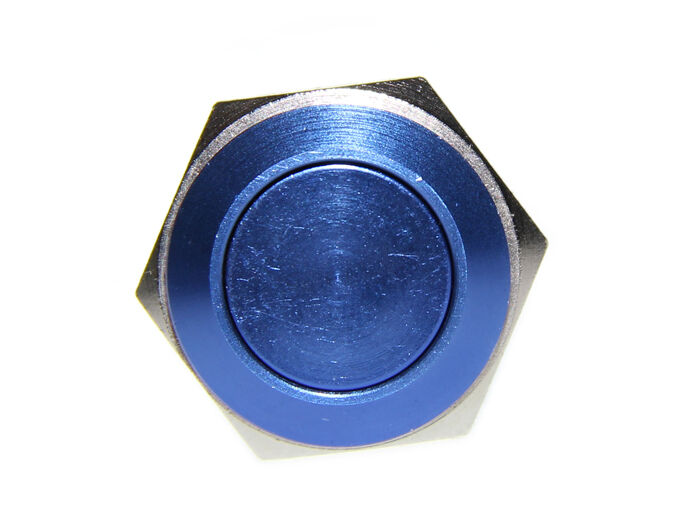 16mm Anti-vandal Metal Push Button - Royal Blue - Image 4