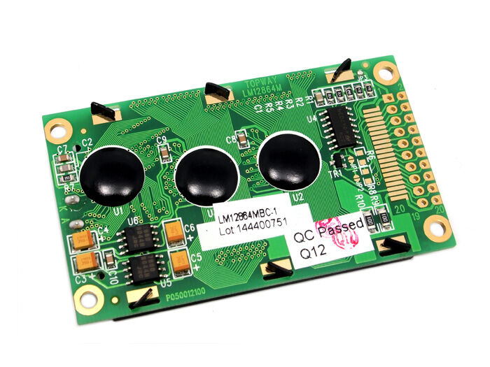 Graphic LCD 128*64 (KS0108 ctrl) - D.Blue and Yellow Green - Image 2