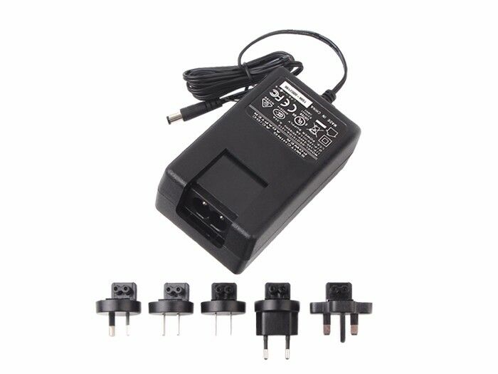International Wall Adapter Power Supply 12VDC 1.2A – Barrel Jack (with 5 interchangeable adapter plugs)