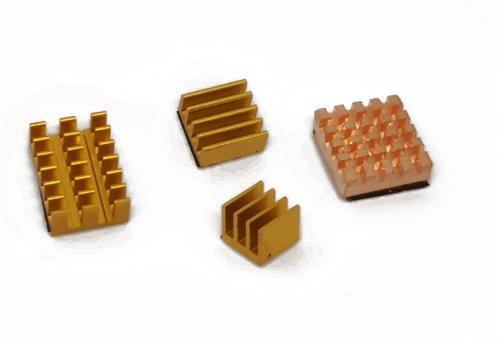 Heat Sink Kit for Raspberry Pi 4B - Gold Aluminum and Copper Blocks - Image 2