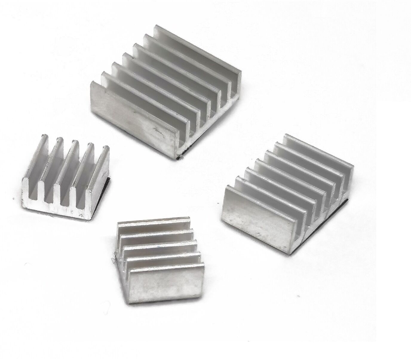 Heat Sink Kit for Raspberry Pi 4B - Silver Aluminum - Image 2