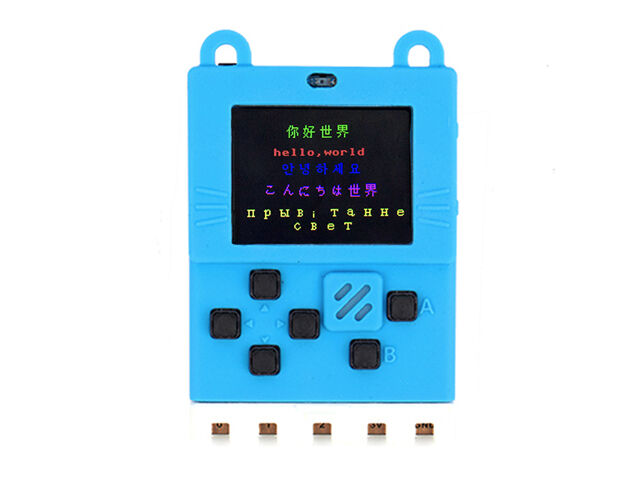 Kittenbot Meowbit Card-sized Retro Game Computer - Blue color - with battery
