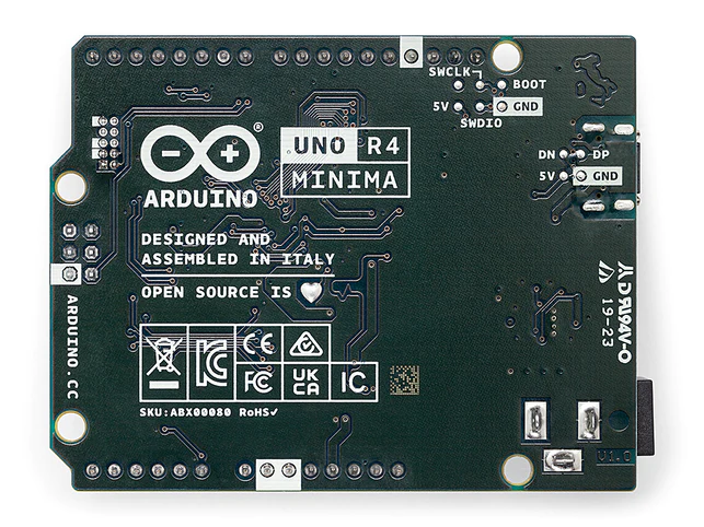 Arduino UNO Rev4 Minima, 32-bit mikrodenetleyici, Arm® Cortex®-M4, 12-bit DAC, CAN BUS ve OP AMP, 6-24V, SWD konektörü, HID desteği - Görsel 4