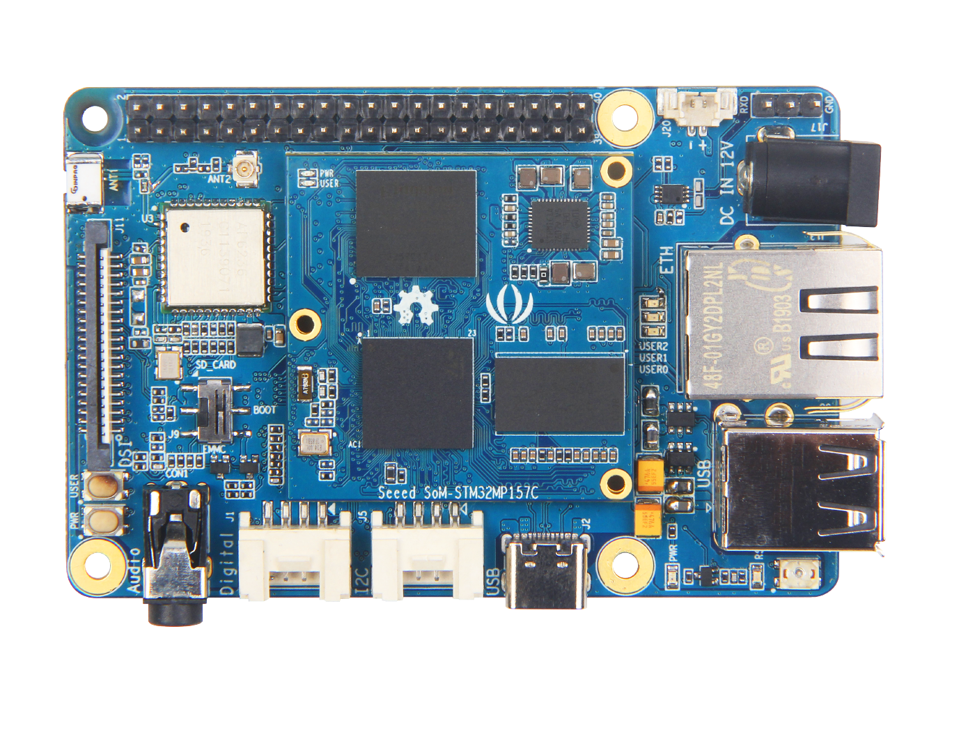 ODYSSEY – STM32MP157C Evaluation Board Raspberry Pi 40-Pin Compatible with SoM - Image 2