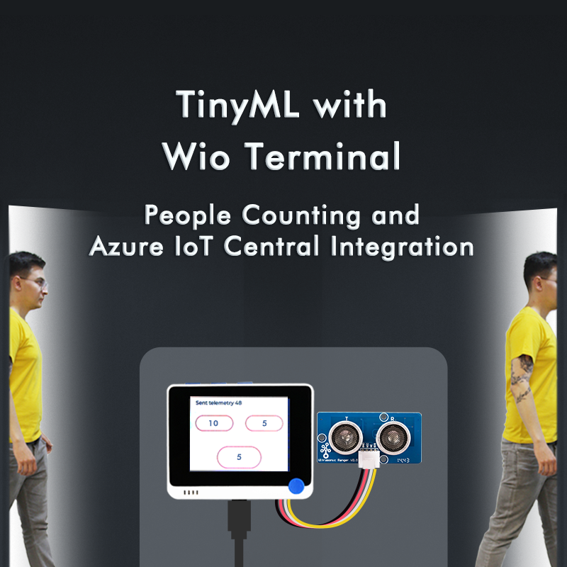 People Counting System built with Wio Terminal and Ultrasonic Sensor