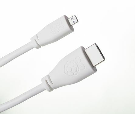 Raspberry Pi 4 Official micro HDMI to Standard HDMI Male Cable - 1m White - Image 3