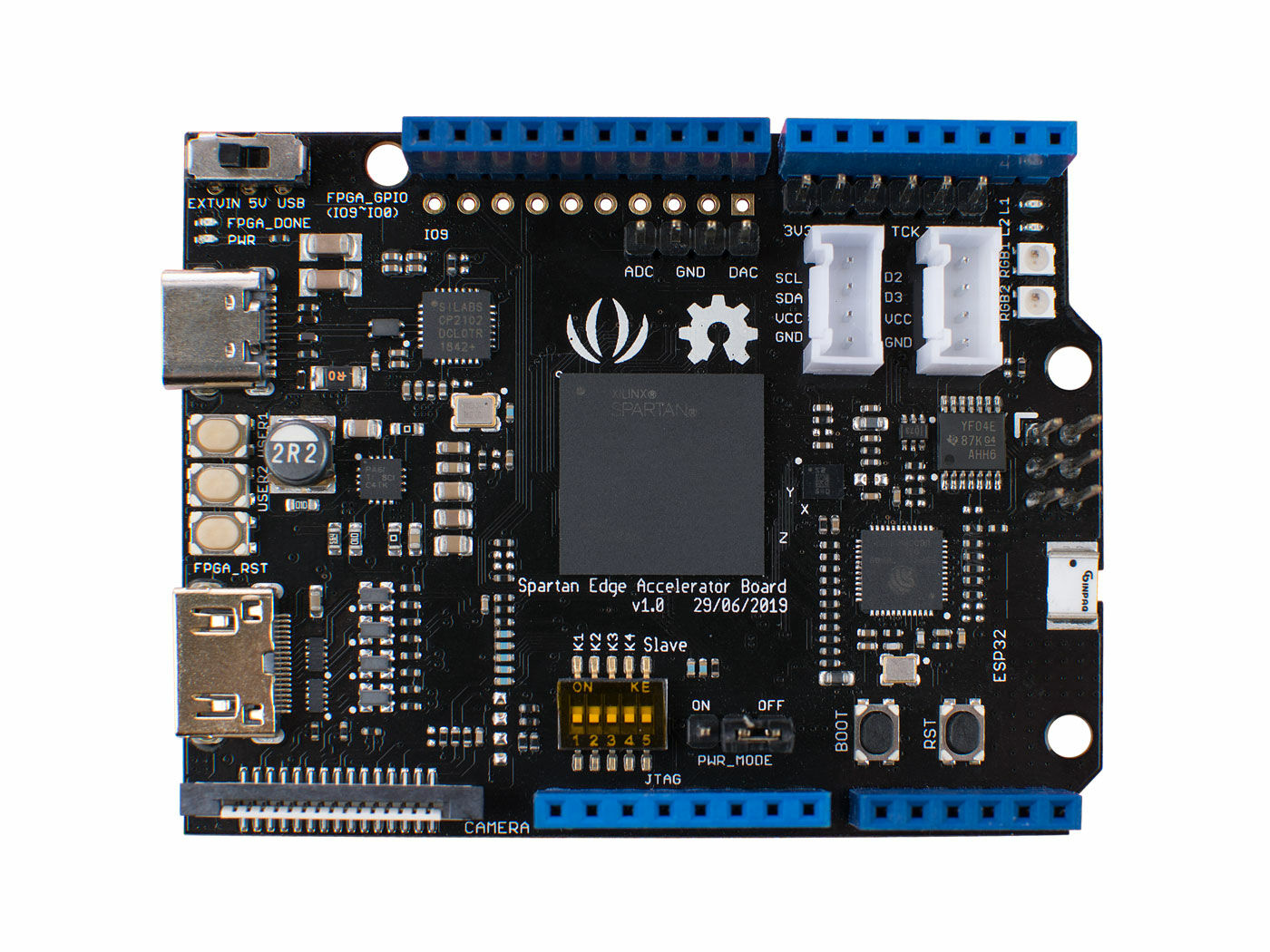 Spartan Edge Accelerator Board - Arduino FPGA Shield with ESP32 - Image 2