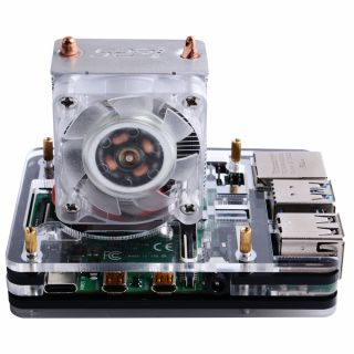 Black and Transparent Case with Single Fan (Support Pi 4B) - Image 3