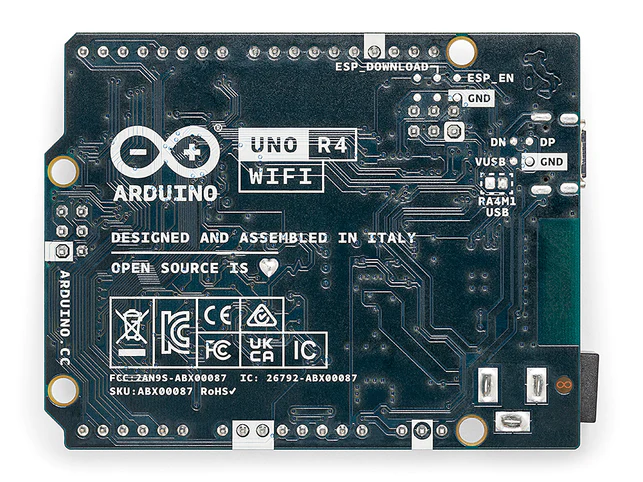 Arduino UNO Rev4 WiFi, 32-bit, Renesas RA4M1 - Arm Cortex -M4, ESP32-S3 Wi-Fi® module, Bluetooth, 12x8 LED Matrix, Qwiic Connector, VRTC - Image 3