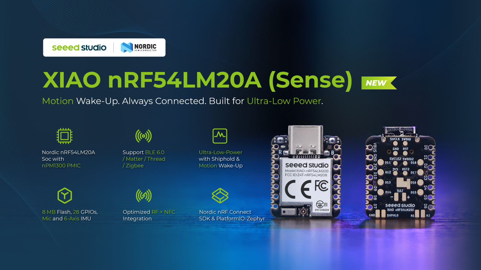 XIAO nRF54LM20A (Sense) ile Tanışın: Hareketle Uyanma. Her Zaman Bağlı. Ultra Düşük Güç İçin Tasarlandı