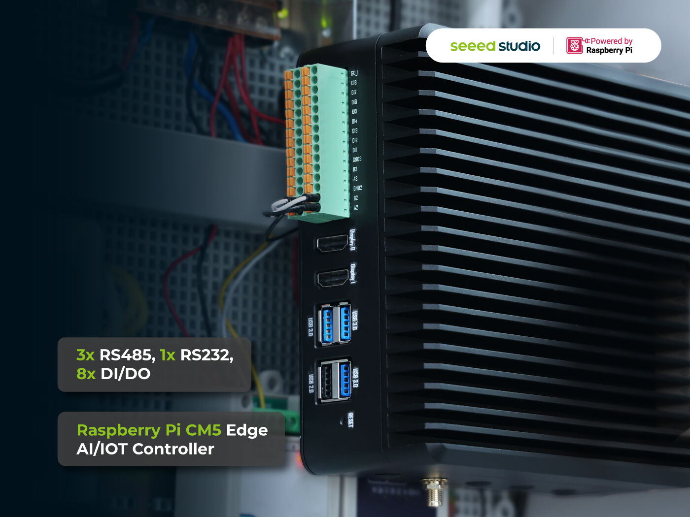 reComputer Industrial R20 & Optional Accessories - The Most Reliable and Powerful Raspberry Pi Edge AI/IOT Controller
