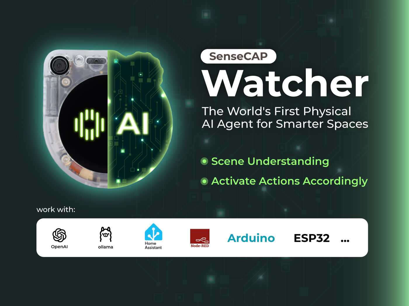 SenseCAP Watcher W1-A Clear Enclosure - The Physical AI Agent for Smarter Spaces
