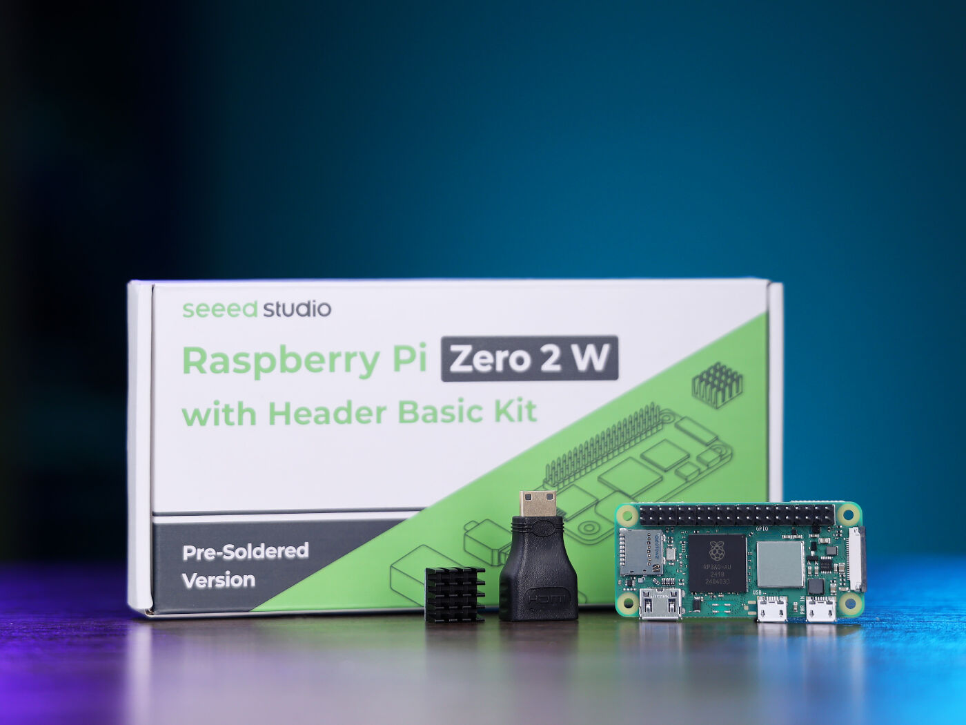 Seeed Studio Raspberry Pi Zero 2 W Header ile Temel Kit (Önceden Lehimlenmiş)