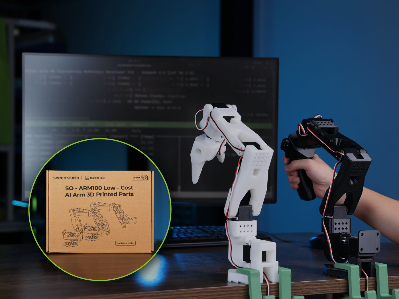 SO-ARM100 Low-Cost AI Arm 3D Printed Skeleton