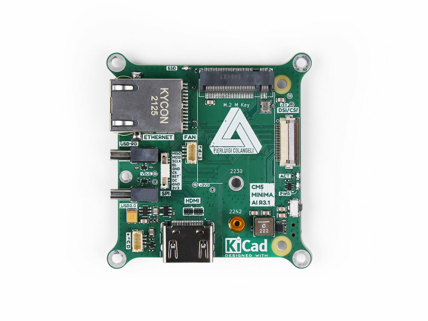CM5 MINIMA & Raspberry Pi Compute Module 5 – Compact Carrier Board for Raspberry Pi Compute Module 5, M.2 Hailo AI/SSD, CSI/DSI,Gigabit Ethernet, HDMI, USB-C PD - Image 4