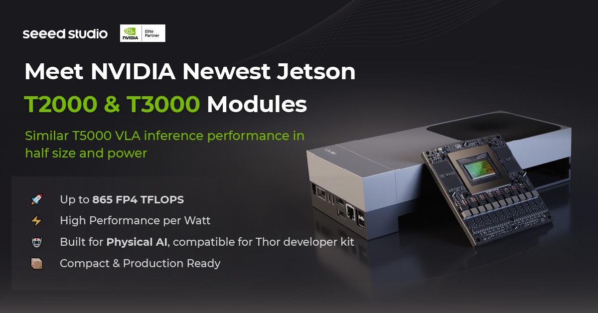 Seeed Studio, NVIDIA’nın Yeni Nesil Jetson T2000 ve T3000 Modülleri için Ölçeklenebilir Kenar AI ve Robotik Desteği Duyurdu