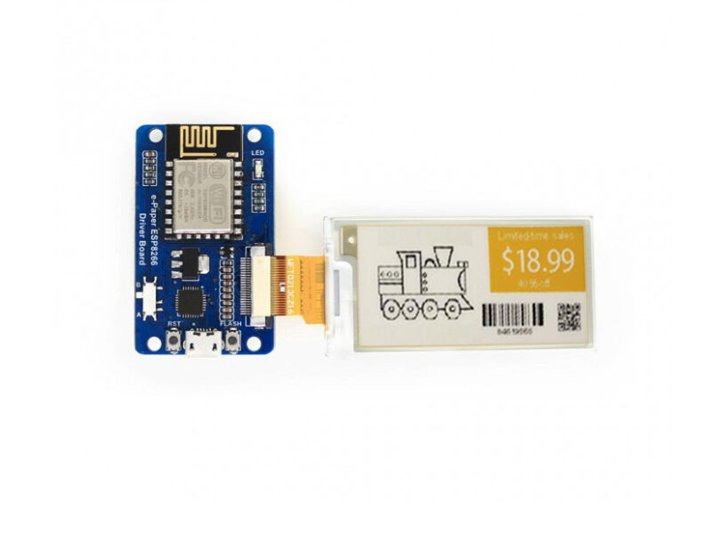 Evrensel e-Paper / e-ink Ham Panel Sürücü Kartı, ESP8266 WiFi Kablosuz - Görsel 2
