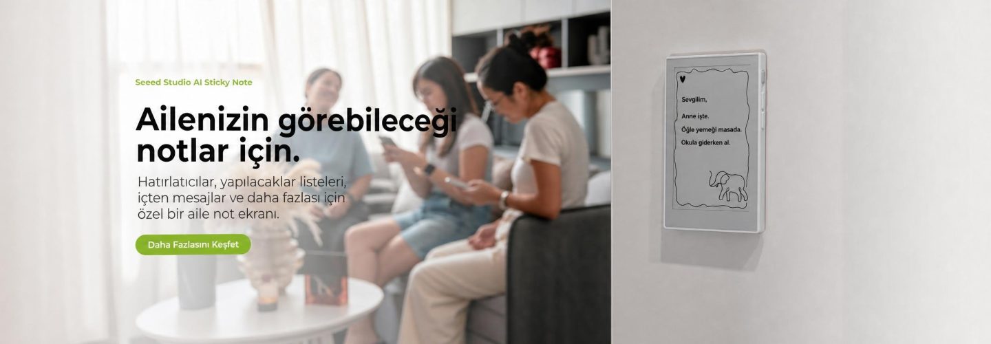 Ailenizin görebileceği notlar için tasarlanmış, hatırlatıcılar ve mesajlar sunan bir ekran.